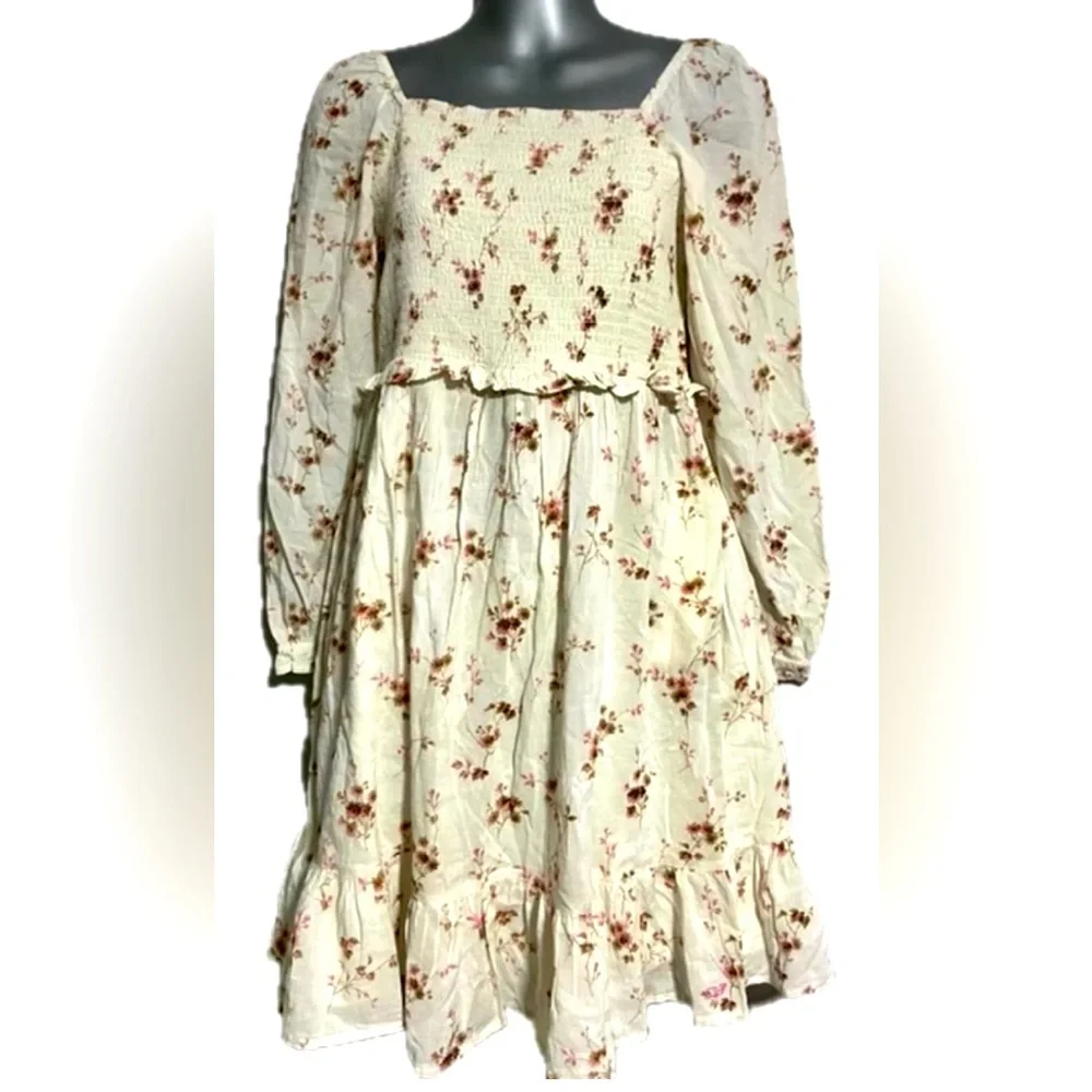 Vineyard Vines Floral Cream Dress